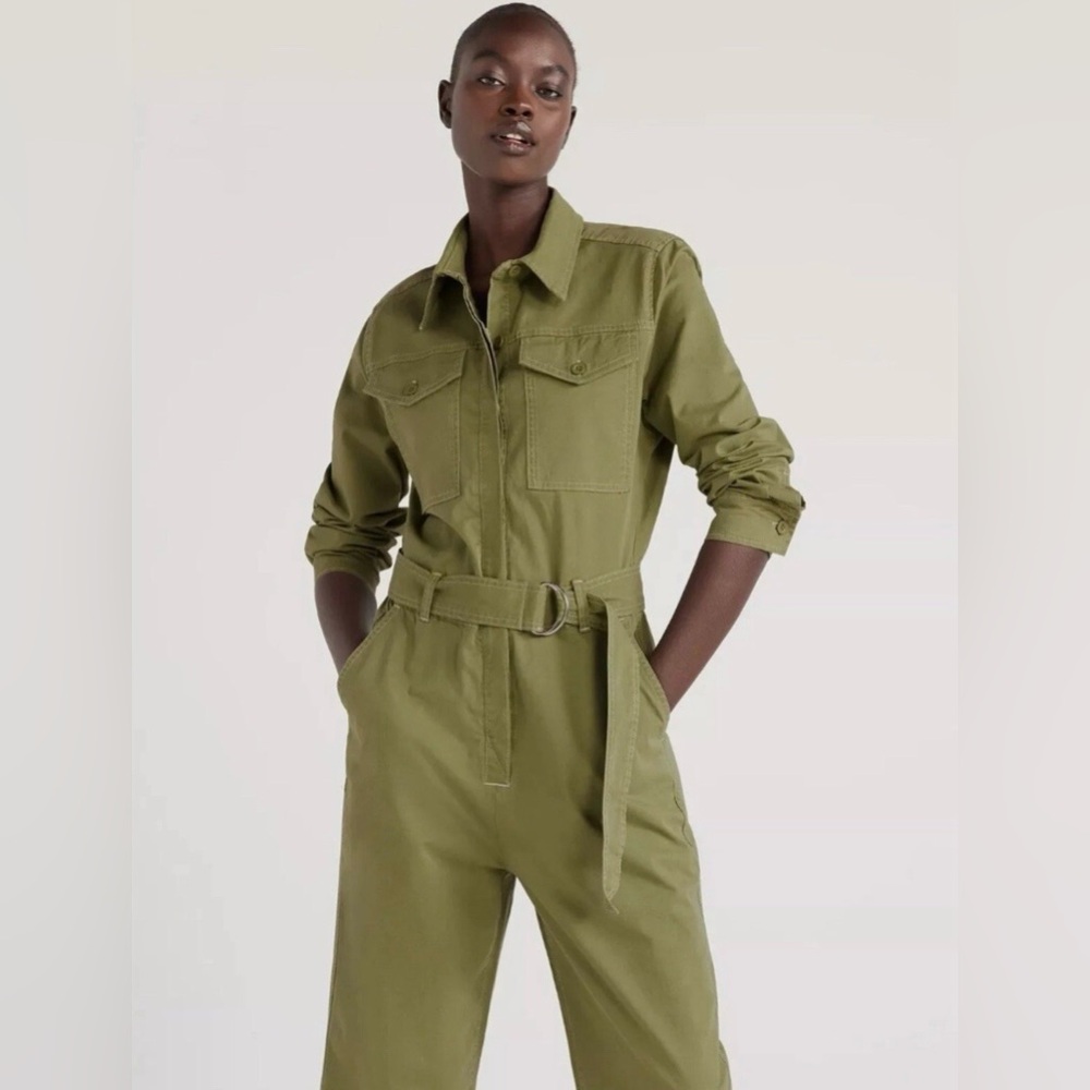 Free Assembly Olive Green Belted Jumpsuit